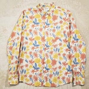 Norse Projects Button Down Shirt Men Small Multicolor Floral Anton Botanical